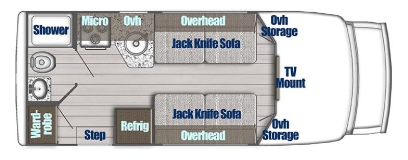 Cheap Class B RVs Gulf Stream BT Cruiser 5210 Floorplan