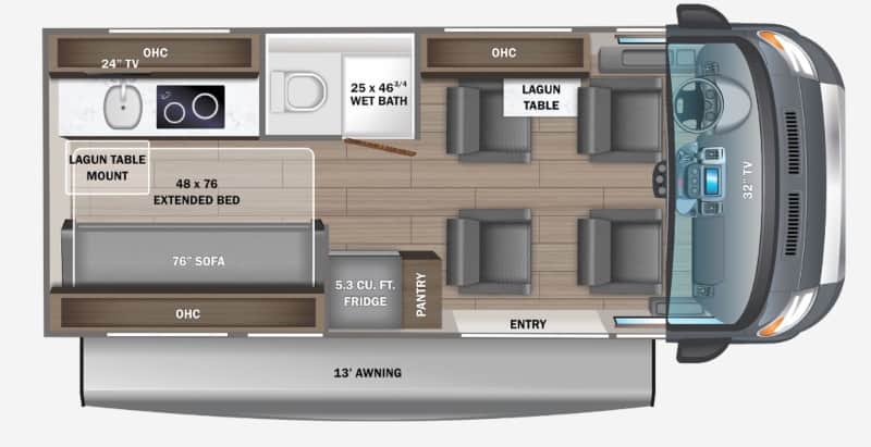 Cheapest Class B RV Jayco Swift 20A Floorplan