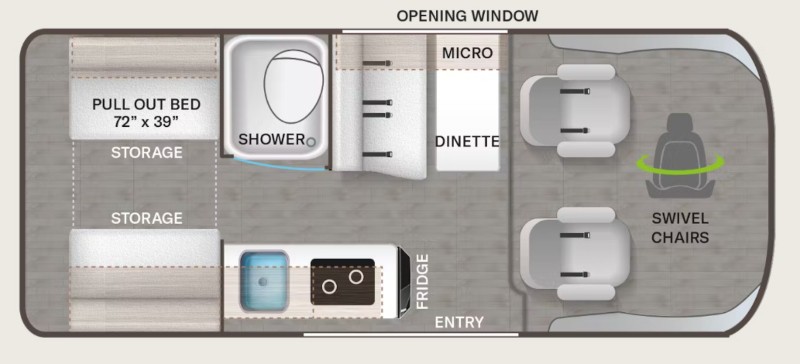 Cheap Class B RVs Thor Scope 18A Floorplan