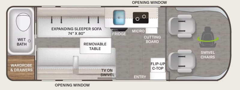 Cheap Class B RV Thor Tellaro 20L Floorplan