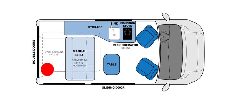 Cheap Class B RVs Pleasure Way Tofino Floorplan