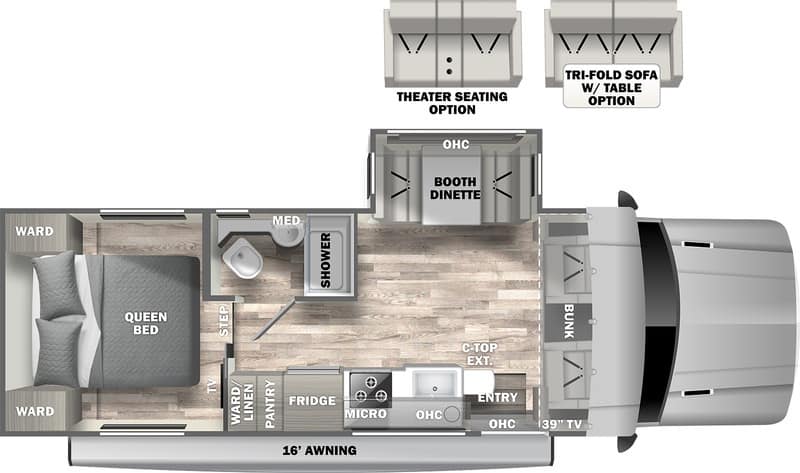 Class C RV For Full Time Living Dynamax Isata 5 28SS Floorplan