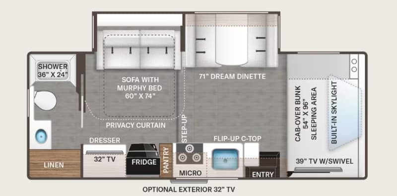 Class C RVs for Full-Time Living Thor Quantum LC25 Floorplan