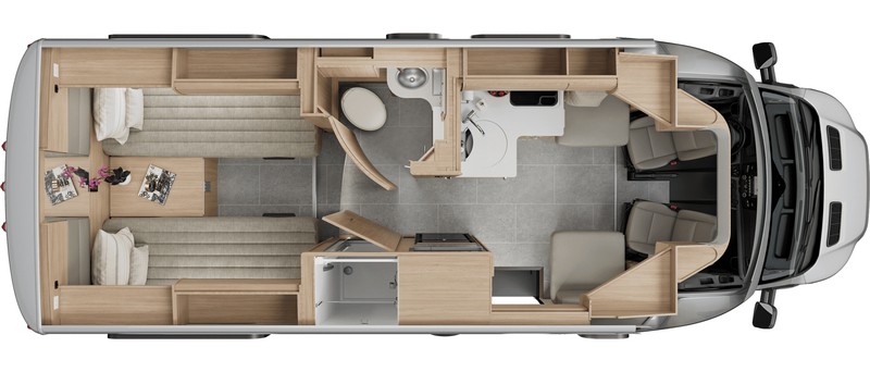 Leisure Travel Vans Wonder Front Twin Bed Floorplan