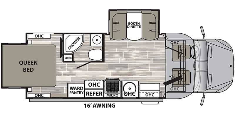 Class C RV Under 25 Feet Dynamax Isata 3 24RW Floorplan