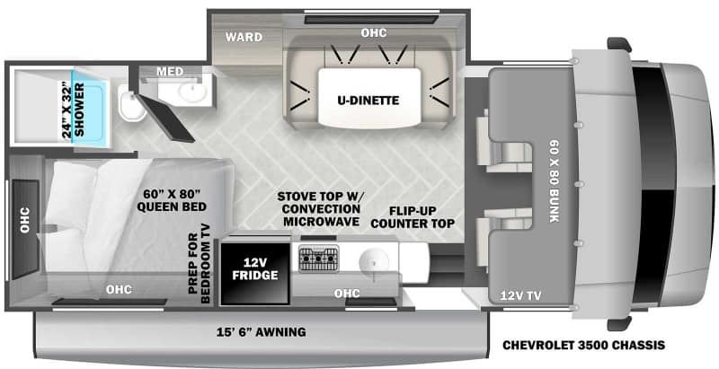 Class C RV Under 25 Feet Forest River Forester LE 2151SLE Floorplan