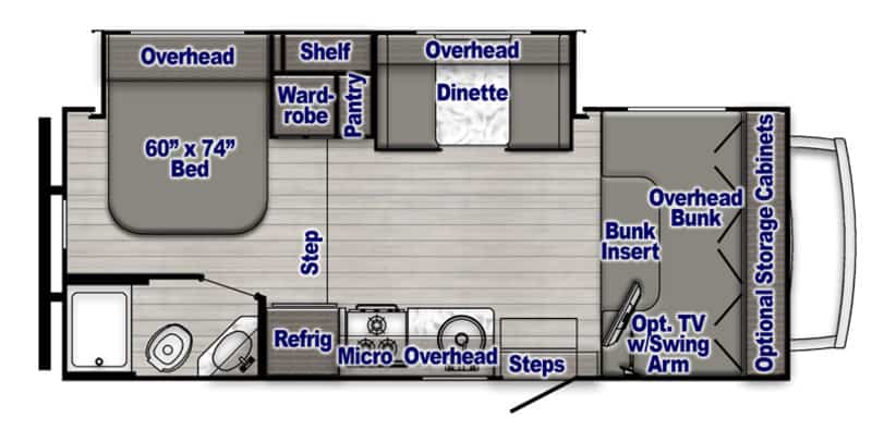 Class C RV Under 25 Feet Gulfstream Conquest 6245 Floorplan