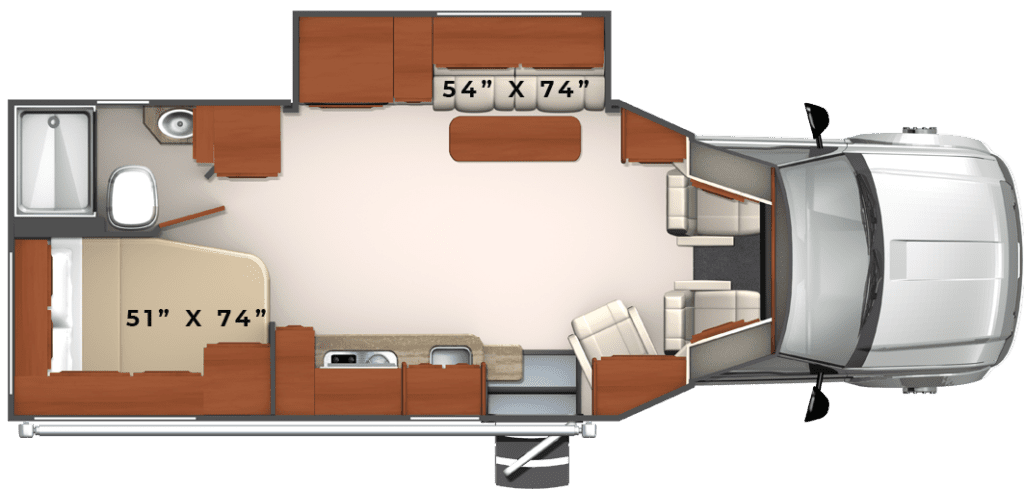 Class C RV Under 25 Feet Phoenix Cruiser 2351 Floorplan