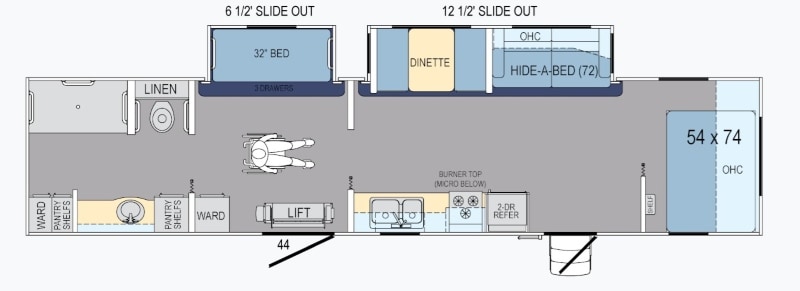 Best RVs for Seniors Harbor View 36HCKWT Floorplan