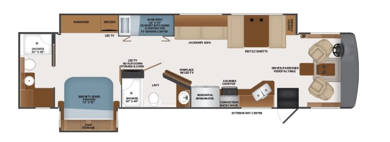 Class A Motorhome with Bunk Beds Fleetwood Bounder 36F Floorplan