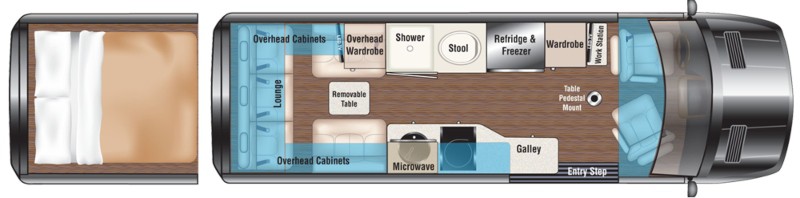 Class B RVs With a Bathroom Midwest Automotive Designs Floorplan