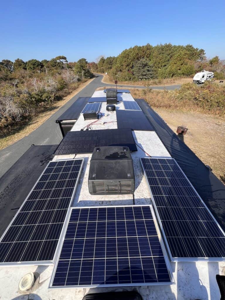 Solar panels on RVBlogger Roof