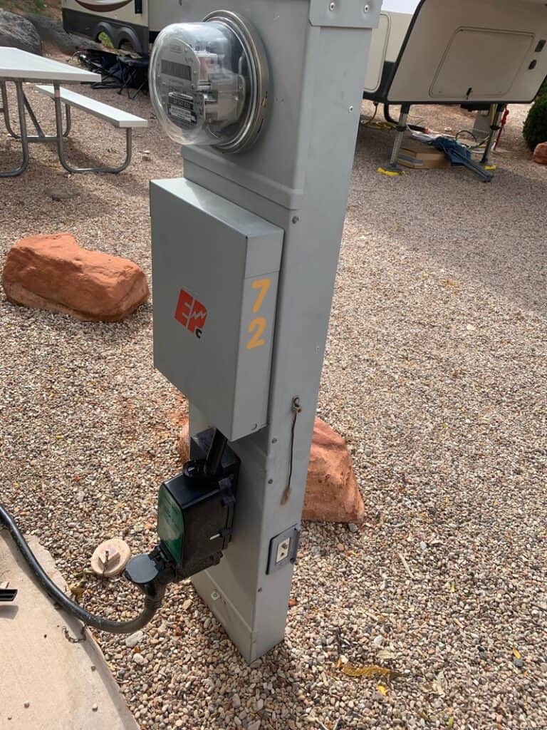 How to Plug in a 50 Amp RV to a Campsite Electric Utility