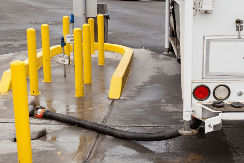 RV friendly gas station with dump station