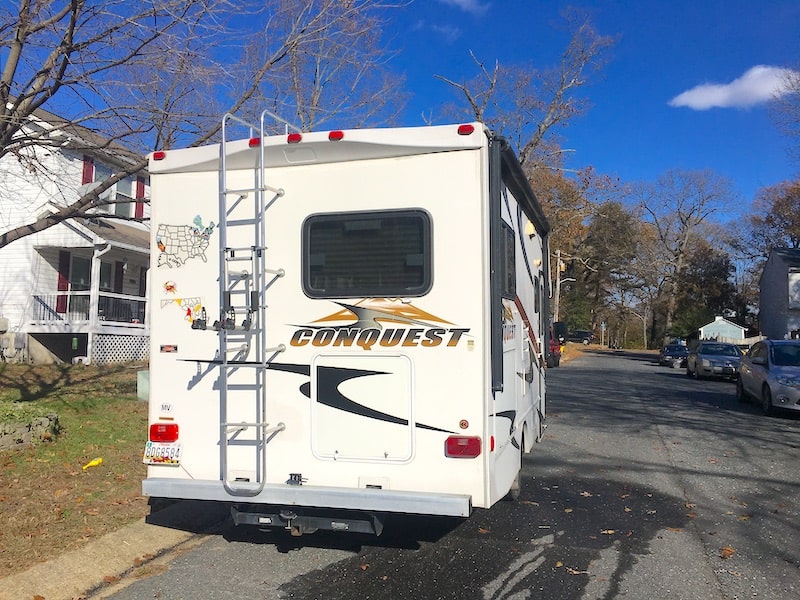 RVBlogger's RV parked in the street in front of their house