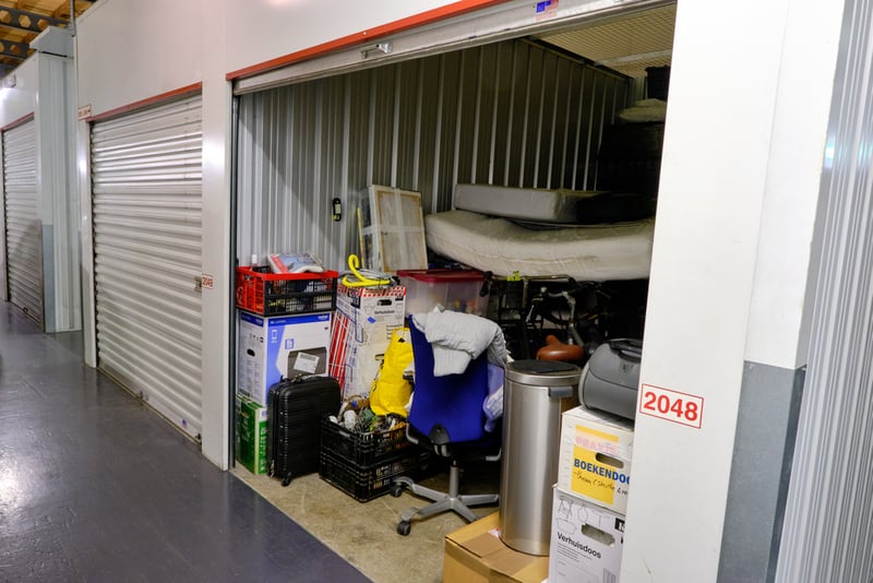 Storage unit full of household items - full-time RV living